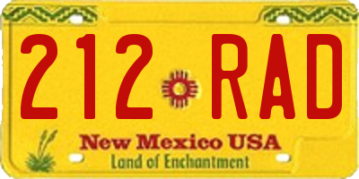 NM license plate 212RAD