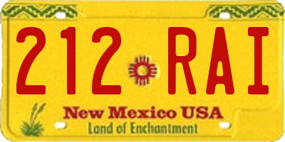NM license plate 212RAI