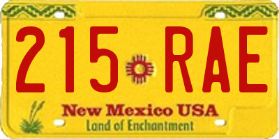 NM license plate 215RAE