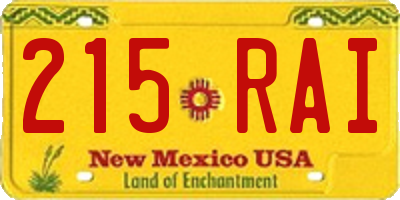 NM license plate 215RAI