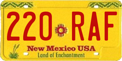 NM license plate 220RAF