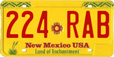 NM license plate 224RAB