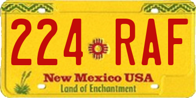 NM license plate 224RAF
