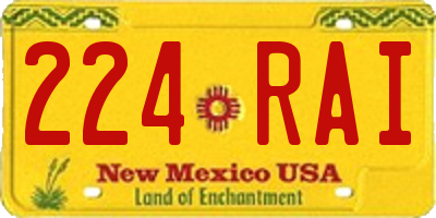 NM license plate 224RAI