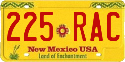 NM license plate 225RAC