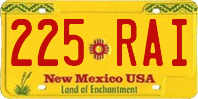 NM license plate 225RAI