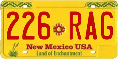 NM license plate 226RAG