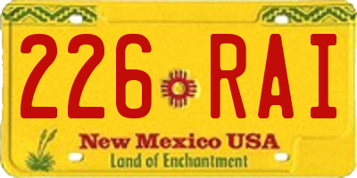 NM license plate 226RAI