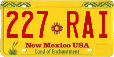 NM license plate 227RAI