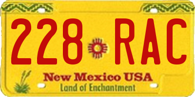 NM license plate 228RAC