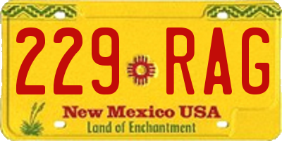 NM license plate 229RAG