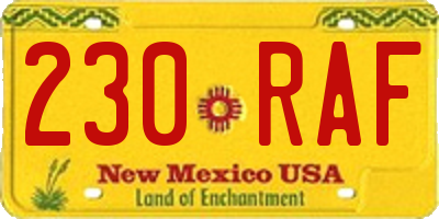 NM license plate 230RAF