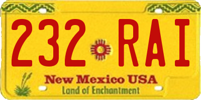 NM license plate 232RAI