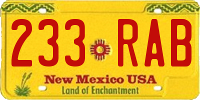 NM license plate 233RAB