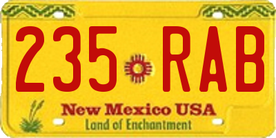 NM license plate 235RAB