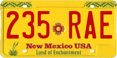NM license plate 235RAE