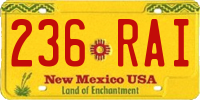 NM license plate 236RAI