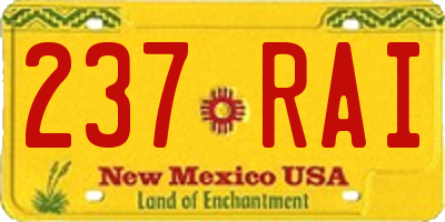 NM license plate 237RAI