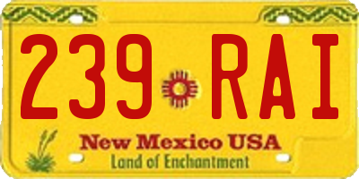 NM license plate 239RAI