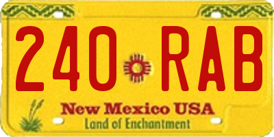 NM license plate 240RAB