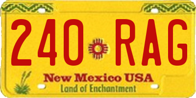 NM license plate 240RAG