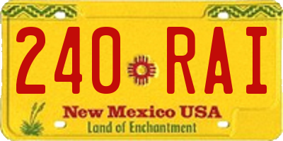 NM license plate 240RAI