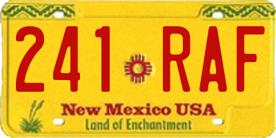 NM license plate 241RAF