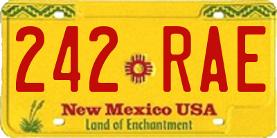 NM license plate 242RAE