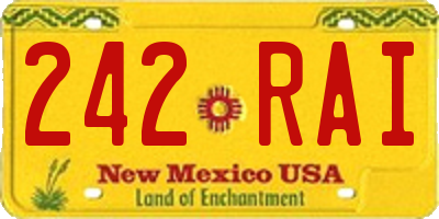 NM license plate 242RAI