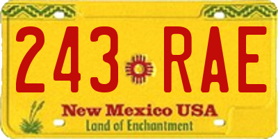 NM license plate 243RAE
