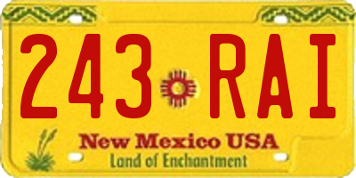 NM license plate 243RAI
