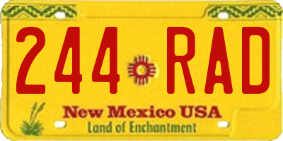 NM license plate 244RAD