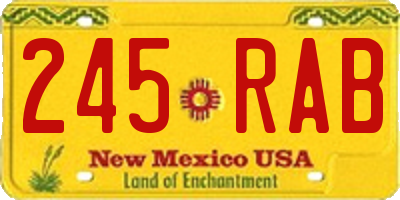 NM license plate 245RAB