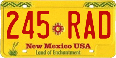 NM license plate 245RAD