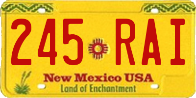 NM license plate 245RAI