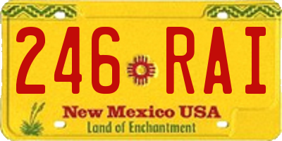 NM license plate 246RAI