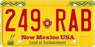 NM license plate 249RAB