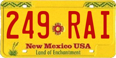 NM license plate 249RAI