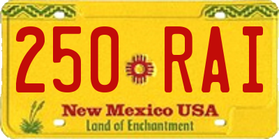 NM license plate 250RAI