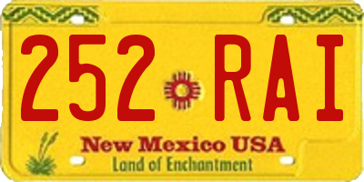 NM license plate 252RAI