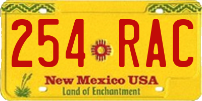 NM license plate 254RAC