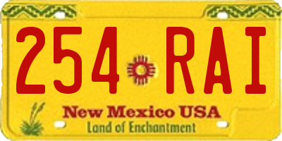 NM license plate 254RAI