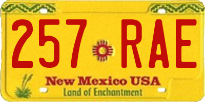 NM license plate 257RAE