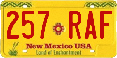NM license plate 257RAF