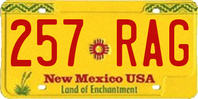 NM license plate 257RAG