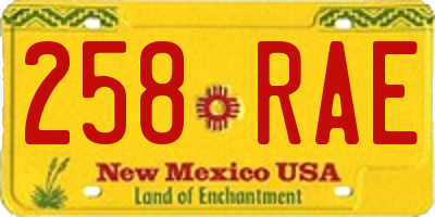 NM license plate 258RAE