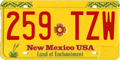 NM license plate 259TZW