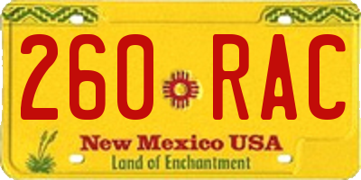 NM license plate 260RAC