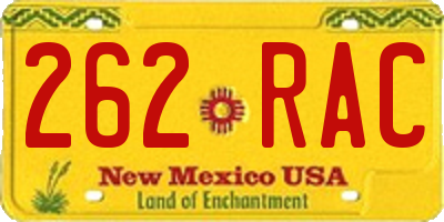 NM license plate 262RAC