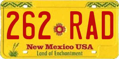 NM license plate 262RAD
